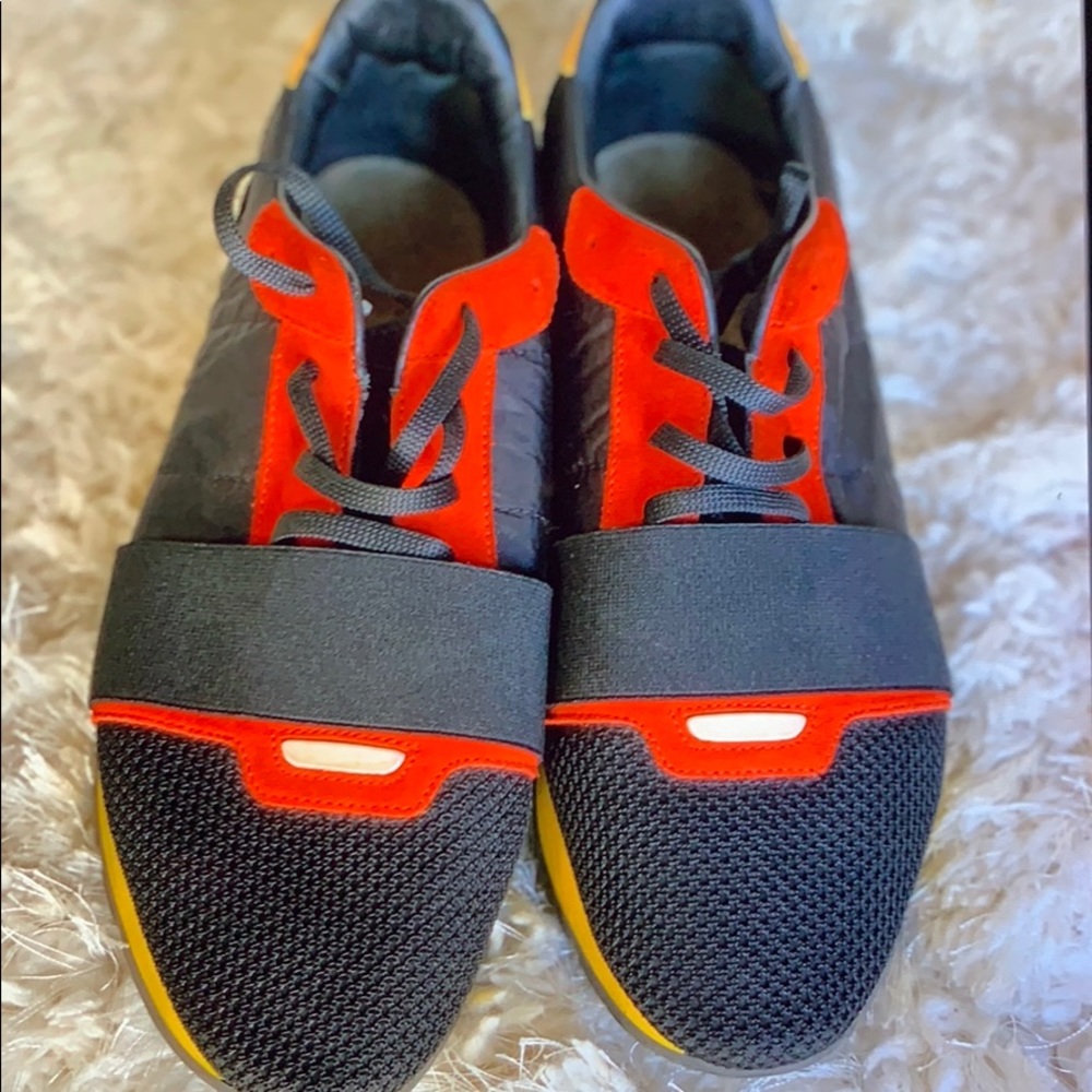 Balenciaga Black and Red Sneakers